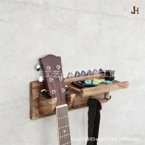 Estante de almacenamiento para guitarra de madera, decoración de pared multiusos creativa de madera maciza, estante de exhibición para ukelele y violín. - Product Image 3