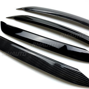 2 pièces/lot, autocollants de garniture pour phares de voiture en ABS, style sourcils, pour VW Polo 2018 2019+, style carbone/noir brillant - Product Image 3