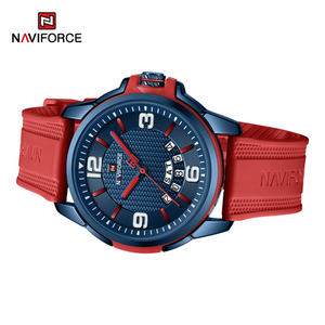 NAVIFORCE 9215T BEBER Montre-bracelet pour homme en silicone rouge, logo personnalisé en usine, quartz pas cher, étanche, décontractée, horloge, Reloj - Product Image 5