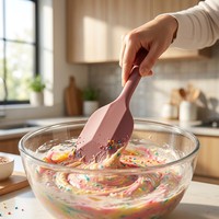 Spatule en silicone -40-220° Résistante à la chaleur, de qualité alimentaire, compatible four, sans couture, antiadhésive, outil de cuisson et de mélange