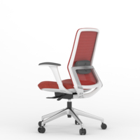 Chaise de bureau SITSTAR à dossier moyen, accoudoirs 4D en PU, roulettes en nylon, chaise de direction en maille avec soutien lombaire, solution de mobilier de bureau pour fournisseurs
