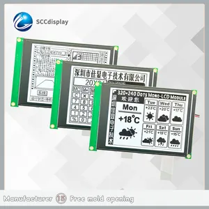 Industrial grau display fabricante FSTN branco Backlight monocromático lcd 320x240 gráfico display lcd RA8835 5V/3V