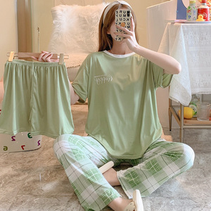 Pigiami <span class=keywords><strong>da</strong></span> donna a manica corta <span class=keywords><strong>da</strong></span> donna 3 pezzi Set <span class=keywords><strong>camicie</strong></span> <span class=keywords><strong>da</strong></span> <span class=keywords><strong>notte</strong></span> pigiama donna a buon mercato Pjs Mujer pigiama <span class=keywords><strong>da</strong></span> donna taglio semplice - Product Image 4