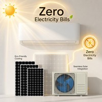 Climatiseur solaire hybride 9000-24000 Btu, système split AC/DC Inverter, R-410A, télécommande, économie d'énergie pour la maison et le bureau