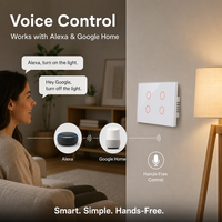 Interrupteur tactile intelligent Tuya Zigbee standard AU NZ, certifié RCM, 1, 2, 3, 4, 6 voies, panneau en verre trempé pour système d'automatisation domestique
