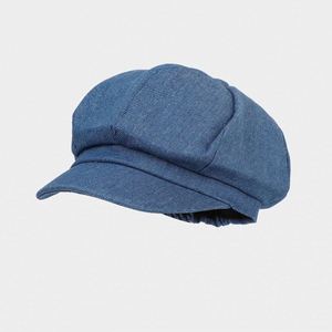 Gorra Newsboy de Mezclilla para Mujer, Estilo Europeo y Americano, Nueva, Simple, Ligera, con Visera Tipo Pico de Pato, para Uso Casual en Invierno y Moda Urbana - Product Image 3