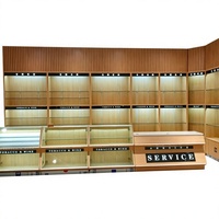 Étagères de présentation de supermarché avec éclairage LED haut de gamme, vitrine de luxe pour cigarettes et spiritueux, table de service