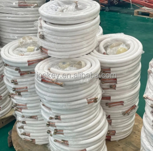 Nhà Máy Giá Chia Điều Hòa Không Khí 1/4 "& <span class=keywords><strong>5</strong></span>/8" <span class=keywords><strong>OD</strong></span> Hloe Dòng Đồng Thiết Lập Đồng Màu Trắng Cách Điện Ống Đồng/Ống - Product Image 6