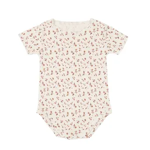 Guangzhou all over printing baby sleepwear pajamas cotton baby girl pajamas romper baby girl for Summer