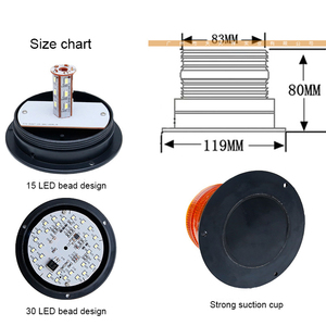 10-30V LED Magnetic Roof cảnh báo ánh sáng-360 ° xoay Strobe Beacon cho xây dựng xe/xe nâng hàng (đa-chế độ Flash) - Product Image 4