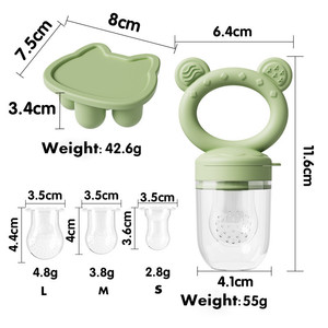 Mangeoire aux fruits en silicone pour bébé avec moule Mini congélateur à grignoter pour bébé Mangeoire aux fruits frais Sucette Ours Mangeoire à fruits - Product Image 4