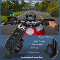 Casque d'interphone de moto V8 véritable casque sans fil écouteurs avec télécommande d'interphone longue portée 1200M NFC