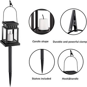 Lanterne Solaire <span class=keywords><strong>LED</strong></span> Suspendue CXS Effet <span class=keywords><strong>Bougie</strong></span> pour Extérieur – Piquets Lumineux pour Jardin, Patio, Allée – Blanc Chaud Certifié CE RoHS Garantie 1 An - Product Image 5