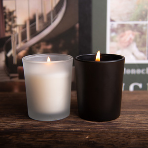 Minimalist Glass Scented Candle Cylinder Shape Handmade <b>Soybean</b> Wax Home Decoration - Product Image 2