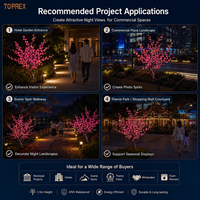 Décoration de Noël géante TOPREX, arbre artificiel en fleurs de cerisier LED, lumière RGB changeante de couleur, 1,5 m, décoration extérieure