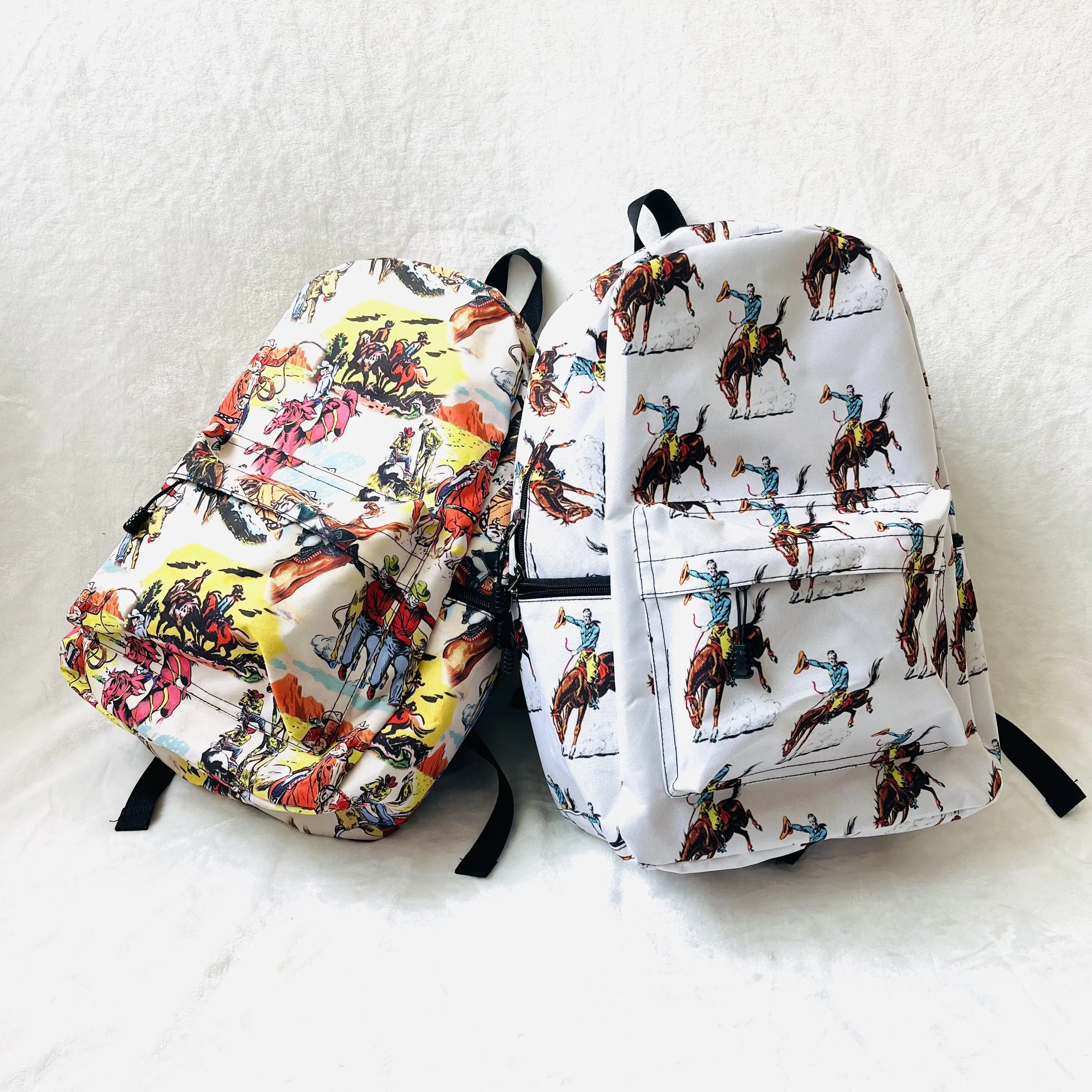 Оптовая продажа, ковбойский рюкзак в западном стиле, с рисунком коровы, студенческий рюкзак с ацтекским принтом, дорожная сумка, поддержка частной настройки