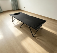 Lit de camping pliable pour adultes, avec oreiller, poches latérales, facile à installer, sac de transport pour le camping