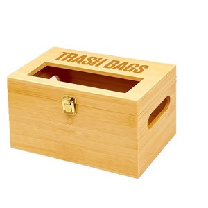 Bamboo Trash Bag <b>Storage</b> <b>Box</b> Rectangle Wall Mounted Punch Free Desktop Organizer <b>Kitchen</b> Use - Product Image 5