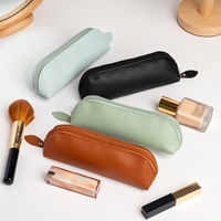 Tempat Pensil PU Gaya Korea Tas Genggam Dompet Koin Penutup Ritsleting Retro Preppy Kotak Alat Tulis Siswa Tempat Penyimpanan Tempat Pena
