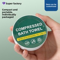 Toalla Comprimida Desechable Portátil Pequeña de Fibra Vegetal No Tejida 80g, Venta al por Mayor, OEM Personalizable, Súper Absorbente, China