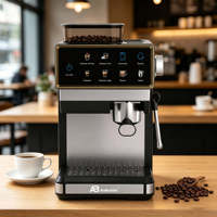 Cafetera Espresso Anbolife de 20 Bares, Acero Inoxidable, Molinillo Integrado, Control de Temperatura PID Automático, OEM