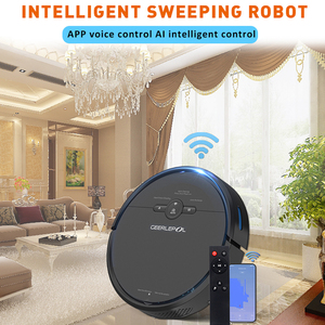 Geerlepol Robot Aspirateur à forte aspiration Robot Aspirateur Serpillière App Alexa Contrôle vocal Bandes limites Noir - Product Image 5