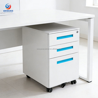 Armoire latérale haute en métal moderne avec logo personnalisé, 3 tiroirs, organiseur de classement en acier pour bureau, cuisine et salle de sport