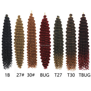 Extensiones de Cabello Sintético con Trenzas de Ganchillo Estilo Ondas del Océano para Mujer, Color Degradado, Trenzas de Pasión, Rizos de Agua - Product Image 2