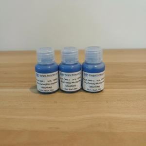 Microsphères de polystyrène teintées avec groupe COOH, rouge vert bleu pour le travail d'étiquetage en laboratoire - Product Image 1