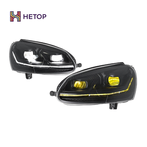 Faros Delanteros HETOP Golf 5 2003-2010, Actualización LED DRL, Estilo Ojo de Demonio Dorado, Lámpara Delantera Modificada, Accesorios para Automóviles VW - Product Image 4