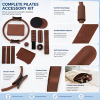 Kit d'accessoires Pilates : Haltères en silicone, poids de cheville, anneau Pilates pour femme, kit de puissance Pilates marron chocolat