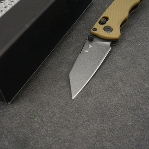 Couteau de poche tactique BM290 pour le camping, lame M390 à pointe de lance, bord plat, manche en nylon et fibre de verre, ouverture par bouton de pouce, DIY OEM - Product Image 3