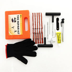 32-Set el aracı lastik tamir kiti içerir kauçuk eldiven çatal iğne Metal araçları lastik basıncı kalem vana çekirdek sökücü onarım fiş - Product Image 3