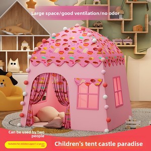 Carpa de Juego Plegable para Niños, Castillo de Princesa, Casa de Juegos para Niños y Niñas, Interior y Exterior, Portátil, con Área de Dormir Separada, Segura - Product Image 2