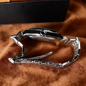 Montre mécanique personnalisée avec aiguilles lumineuses, bracelet 40 mm, mouvement NH35 et montre mécanique élégante pour homme, cadeaux de fête, montre à fermoir à boucle - Product Image 5