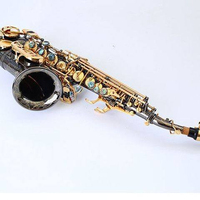 Small Curved Tube soprano Saxophone Bb Key Brass Black Nickel Finish Professional Performance-grade Woodwind Instrument