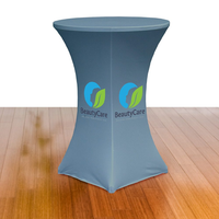 Pas de nappe quantité minimale de commande intérieur extensible Spandex impression personnalisée Logo barre de fête haut Cocktail couverture de Table ronde