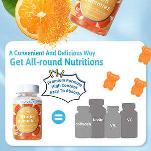 Gummies à la biotine et au collagène biologiques WXW Sans sucre Renforce l'immunité avec des bienfaits beauté pour les cheveux, la peau et les ongles - Product Image 3