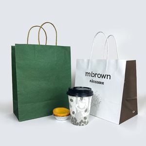 Sac en papier personnalisé avec logo, écologique, pour restaurant, nuggets de poulet frit, emballage à emporter, burger, restauration rapide, frites - Product Image 3