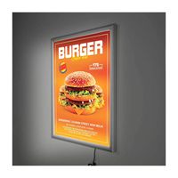 Boîte à lumière LED mince 24''x36'' avec cadre en aluminium à clipser, affichage LED pour photos et publicité
