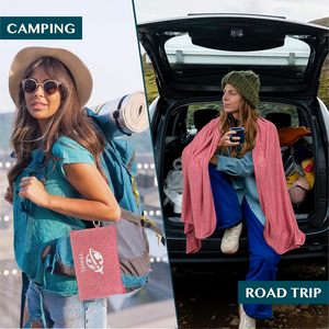 Couverture imprimée personnalisée Avions Couverture de voyage compacte en jersey de polyester dans un sac - Product Image 6
