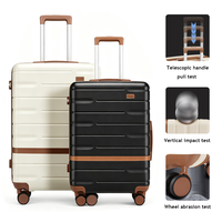 Lot de 5 valises rigides légères et étanches en ABS+PC, tailles 20/24/28 pouces, avec serrure TSA, roues silencieuses à 360° et poignée télescopique en aluminium