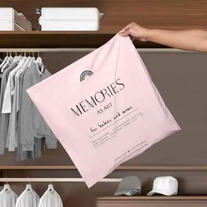 Sac d'expédition en polyéthylène biodégradable écologique personnalisé et coloré, mat, rouge express, imprimé, imperméable, pour l'emballage - Product Image 2