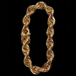 ファッションツイストチェーンステンレススチールロープチェーンジルコンネックレス10mm18Kゴールドメッキカスタムあなたのサイズのチェーンセット - Product Image 3