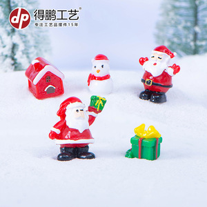 เครื่องประดับคริสต์มาส เรซิ่น ซานต้า สโนว์แมน บ้านจิ๋ว ของตกแต่งภายใน D1660 - Product Image 2