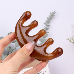 Wholesale Natural Resin Gua Sha Handheld Gua Sha Scraping Massage <strong>Tool</strong> Resin Massage <strong>Guasha</strong> Scalp Comb <strong>Face</strong> <strong>Tool</strong> - Product Image 2