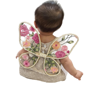 Çocuklar çocuk bebek çiçek peri kanatları giyinmek hazırlanmış kanatları el yapımı dantel peri kanatları çocuklar ve partiler için oyna taklit çiçek - Product Image 6
