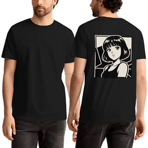T-shirt rétro des années 90 avec imprimé de fille anime au dos, t-shirt classique japonais <span class=keywords><strong>manga</strong></span> pour hommes, vêtements de rue Harajuku, haut décontracté à manches courtes - Product Image 3