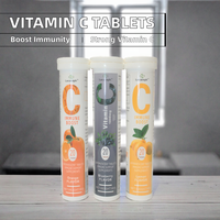 Comprimés effervescents OEM Orange Citron Myrtille Vitamine C pour adultes, 20 unités, dissolution instantanée, en vrac