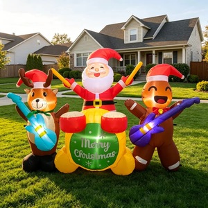 Outdoor Christmas JOY Sign <strong>Inflatable</strong> with Green Monster Wreath and LED Lights for Yard Decoration - Product Image 6